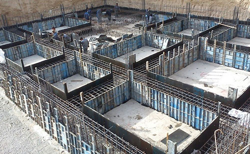 مراحل اجرای فونداسیون اسکلت گسترده