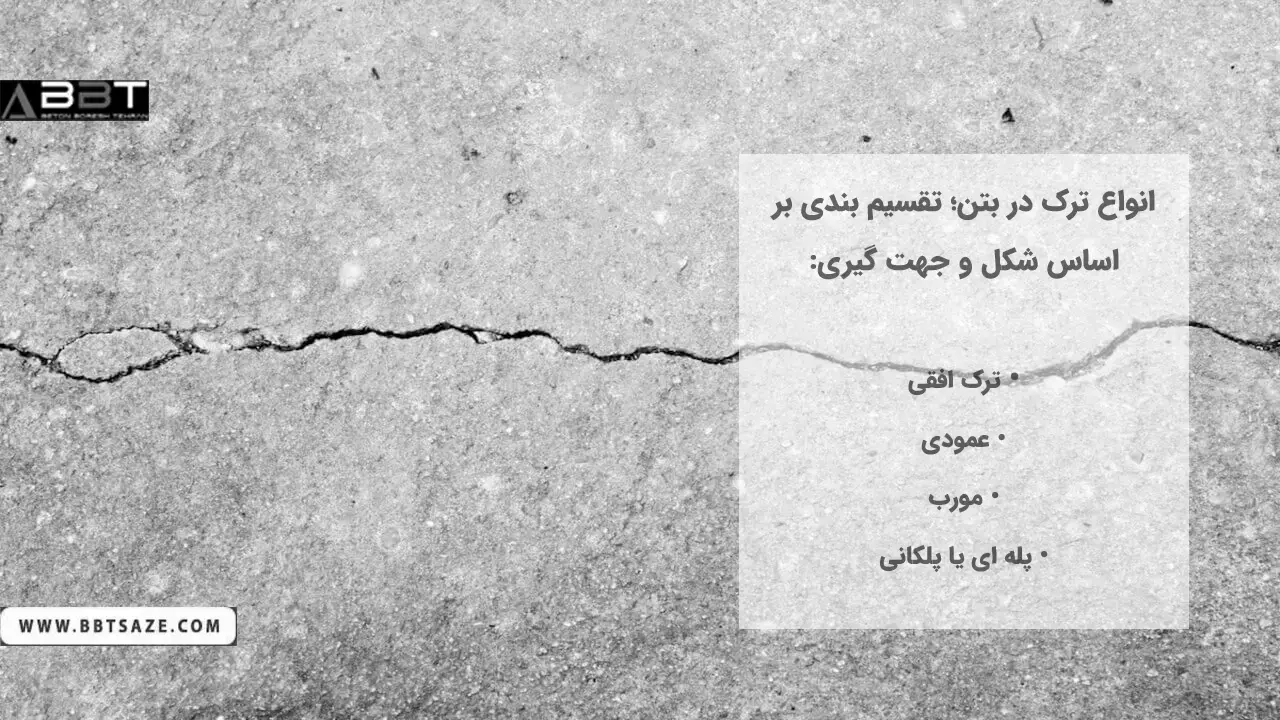 انواع ترک در بتن؛ تقسیم بندی بر اساس شکل و جهت گیری
